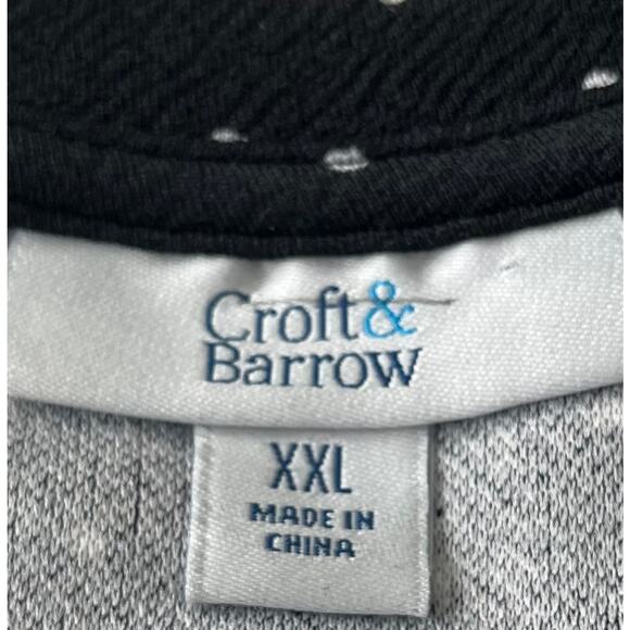 CROFT & BARROW SLEEVELESS ROUND NECK TOP, WOMENS, XXL, BLACK W/ WHITE POLKA DOTS - Picture 8 of 10